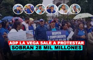 Profesores de La Vega, protestan frente al Distrito Regional 06