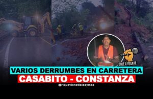 Derrumbes en la Carretera Casabito – Constanza representan peligro en esa vía