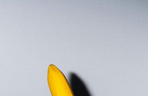 Disfunción Eréctil: Qué es, Frutas que Ayudan y Soluciones Accesibles A vibrant yellow banana held in a hand with a decorative ring, staged against a neutral background.